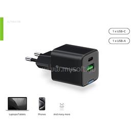 CONCEPTRONIC telefon töltő adapter - ALTHEA15B (USB-C+USB-A, 20W, fekete) ALTHEA15B small