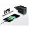 CONCEPTRONIC telefon töltő adapter - ALTHEA15B (USB-C+USB-A, 20W, fekete) ALTHEA15B small