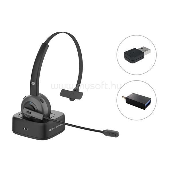 CONCEPTRONIC POLONA03BDA vezeték nélküli headset (fekete)