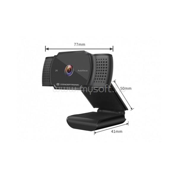 CONCEPTRONIC Webkamera - AMDIS02B (2592x1944 képpont, Auto-fókusz, 30 FPS, USB 2.0, univerzális csipesz, mikrofon)