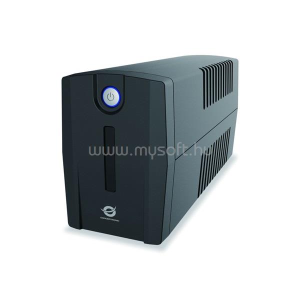 CONCEPTRONIC ZEUS02ES 850VA szünetmentes tápegység (2x Schuko, line-interaktív, 2x RJ45 vonalvédelem, USB, fekete)