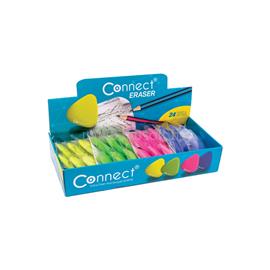 CONNECT Radír Connect háromszögletű 24 db/kínáló doboz színes (sárga, zöld, rózsa, kék) CONNECT_107028 small
