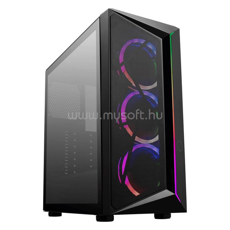 COOLER MASTER CMP 510 ARGB Fekete (Táp nélküli) ablakos ATX ház