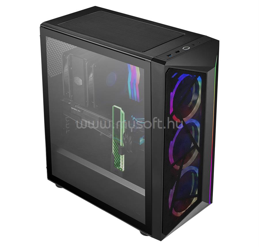COOLER MASTER CMP-510 ARGB CP510-KGNN65-S00 650W Fekete ablakos ATX/mATX ház