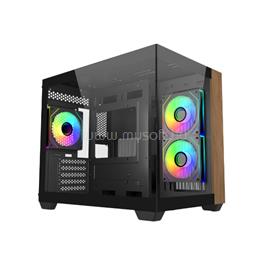 COOLER MASTER Ház ITX/Micro-ATX ELITE 481 Wood,Tápegység nélkül, Fekete E481-KHNN-S00 small