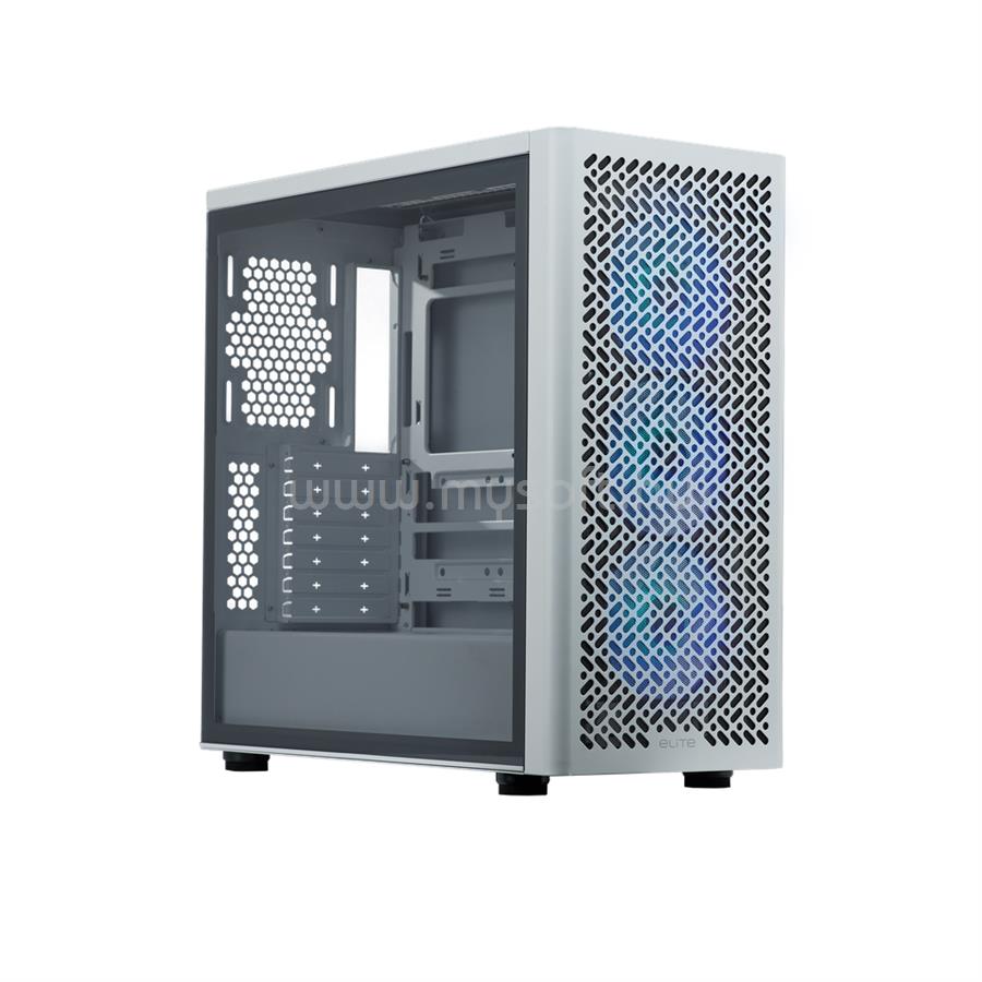 COOLER MASTER Elite 502 fehér (táp nélküli) ablakos E-ATX ház