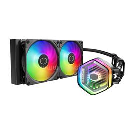 COOLER MASTER MASTERLIQUID 240 ATMOS CPU hűtő vízhűtés 2 Ventilátoros, ARGB Gen2 (fekete) MLX-D24M-A25PZ-R1 small