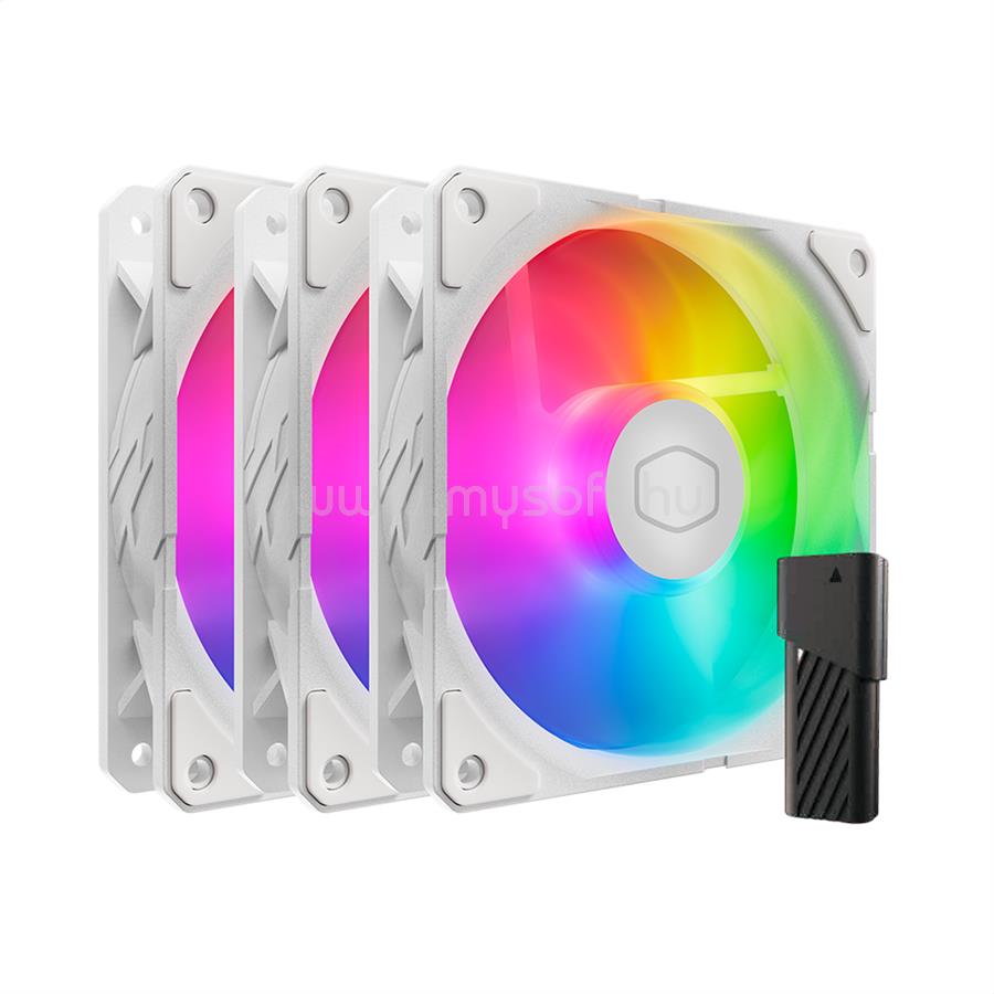 COOLER MASTER SickleFlow Edge 120 ARGB 3-Pack White Edition 12cm ház hűtő ventilátor