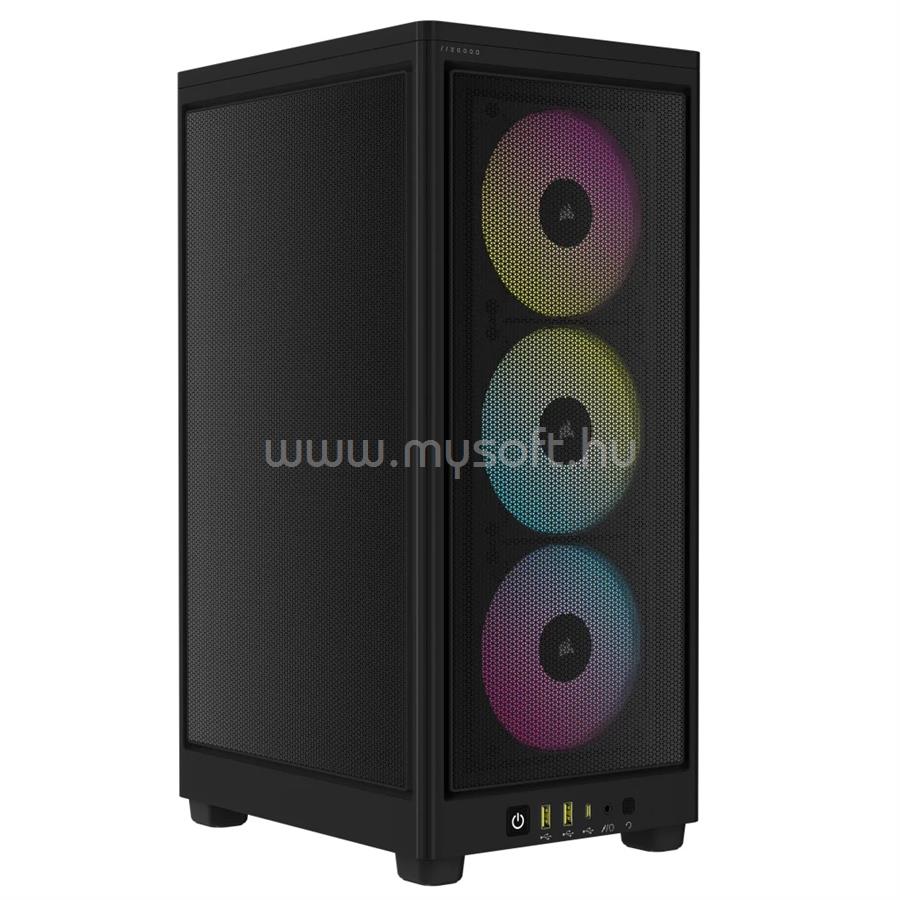 CORSAIR 2000D RGB AIRFLOW Fekete (Táp nélküli) ablakos mini-ITX ház