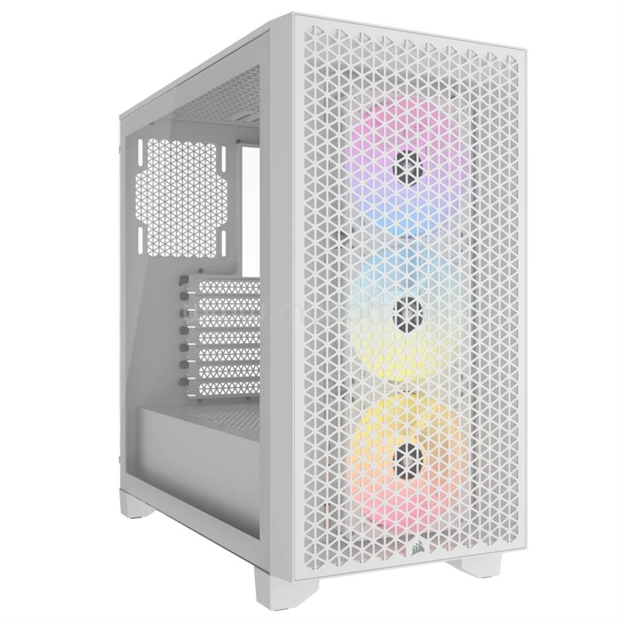 CORSAIR 3000D RGB fehér (táp nélküli) ablakos ATX ház