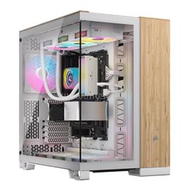 CORSAIR 6500X TG Dual-Chamber Mid-Tower ATX ház, fehér/bambusz CC-9011284-WW small