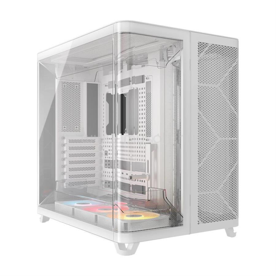 CORSAIR Air 5400 RS-R számítógépház - E-ATX, edzett üveg, 3db RS120-R ARGB ventilátor, 3 kamrás, fehér