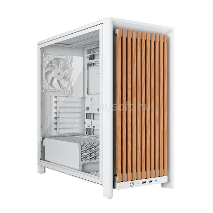 CORSAIR FRAME 4000D RS Wood Mid-Tower ATX ház, fehér/tölgy