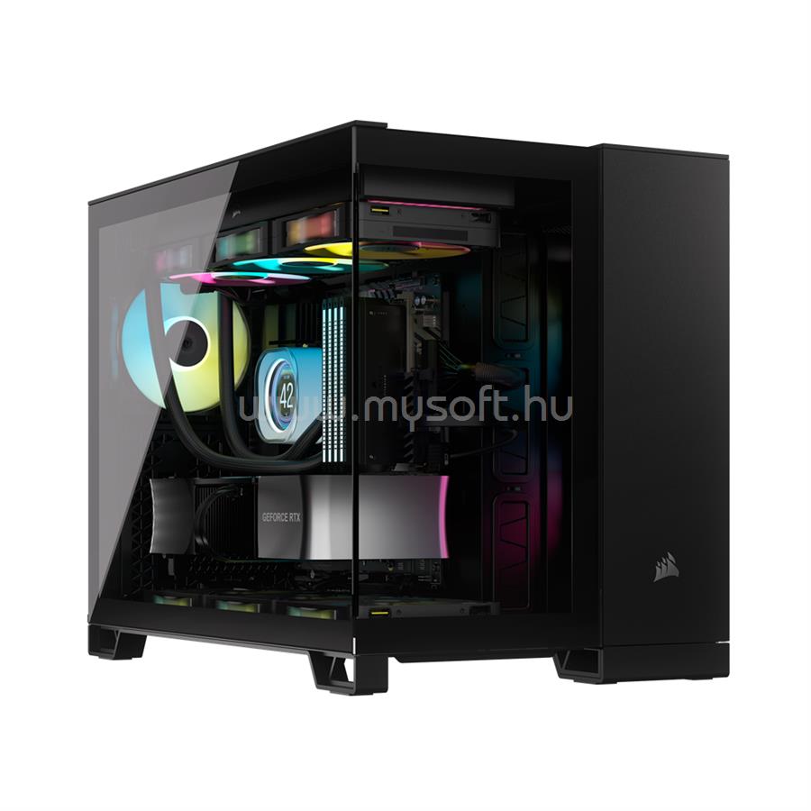 CORSAIR iCUE LINK 2500X RGB fekete (táp nélküli) ablakos mATX ház