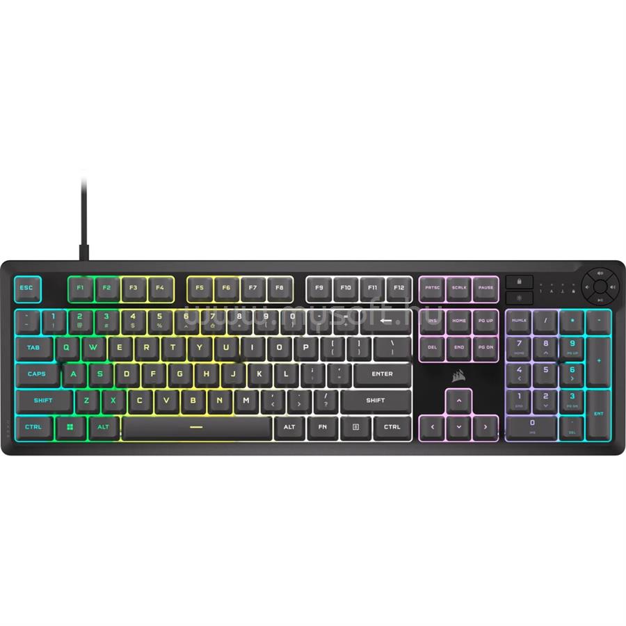 CORSAIR K55 CORE RGB gamer vezetékes billentyűzet amerikai angol lokalizáció (szürke)
