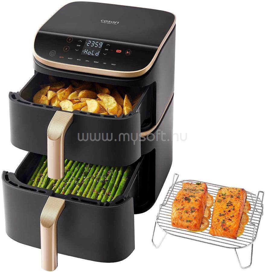 COSORI TurboTower Pro Smart 10,8 L kerámia forrólevegős sütő (fekete-arany)