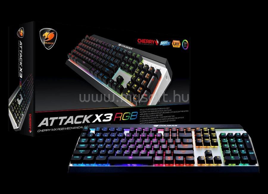 COUGAR ATTACK X3 RGB Cherry MX Brown billentyűzet USB (37ATRM4MB.0014)