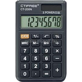 CTIFREE CT-200N mini számológép, 62x96mm, 8 számjegy, dual power (fekete) CT-200N small