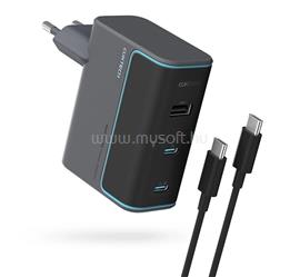 CUKTECH CUKTECH hálózati töltő USB+2 Type-C aljzat 100W, PD gyorstöltő 3.1 + Type-C kábel, FEKETE CUKAD1003EUG small