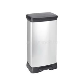 CURVER Szemetes kuka pedálos fémhatású műanyag 50 literes fekete/ezüst Deco Bin_Curver CURVER_56358 small