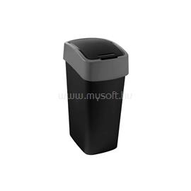 CURVER Szemeteskuka billenő fedéllel műanyag 45 literes fekete-ezüst CURVER_49769 small