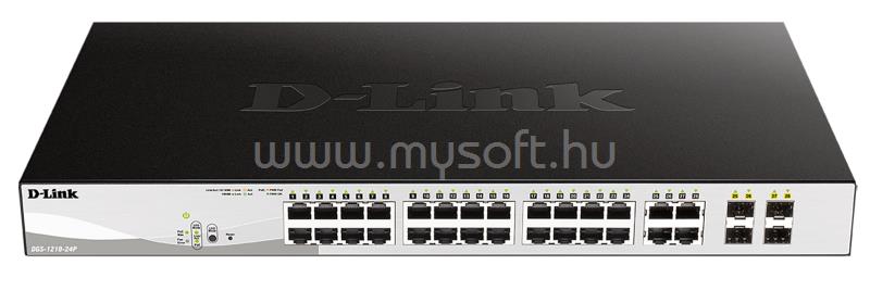 D-LINK DGS-1210-24P/E 24-port 10/100/1000 Gigabit PoE Smart Switch including 4 Combo 1000BaseT