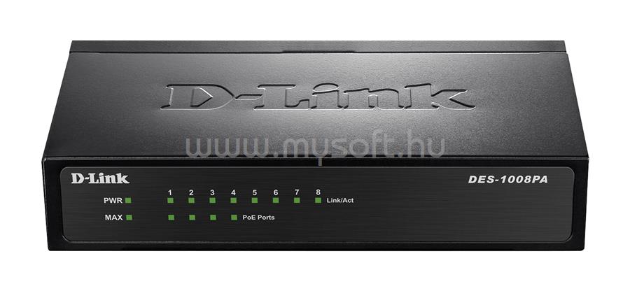 D-LINK DES-1008PA 8-Port Fast Ethernet PoE Unmanaged Desktop Switch