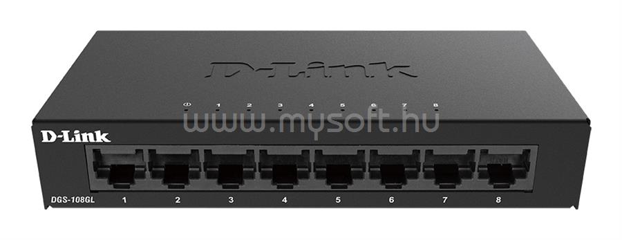 D-LINK DGS-108GL/E Switch 8x1000Mbps Fémházas Asztali