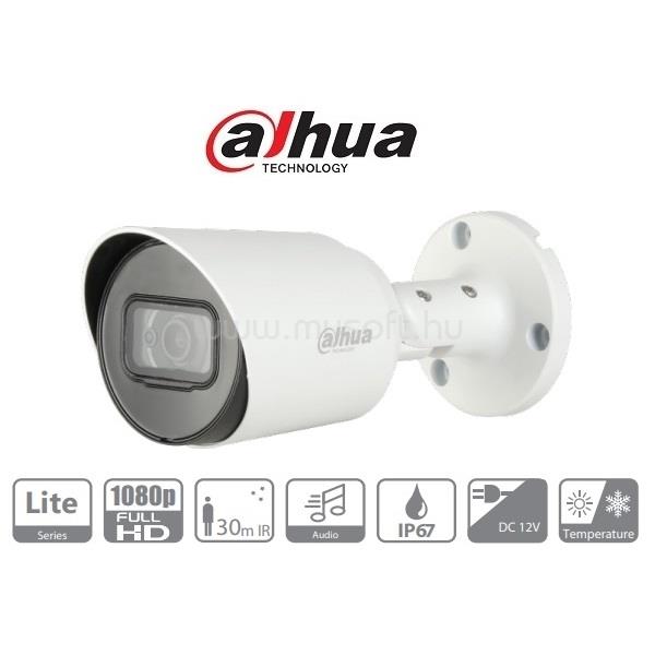 DAHUA 4in1 Analóg csőkamera - HAC-HFW1200T-A (2MP, 2,8mm, kültéri, IR30m, ICR, IP67, DWDR, audio)