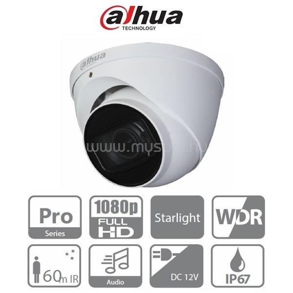 DAHUA 4in1 Analóg turretkamera - HAC-HDW2241T-Z-A (2MP, 2,7-13,5mm(motor), kültéri, IR60m, ICR, IP67, WDR, audio)