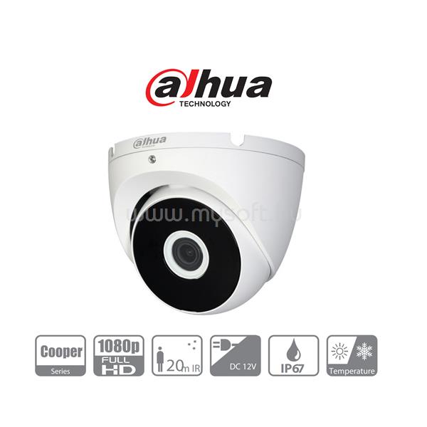 DAHUA 4in1 Analóg turretkamera - HAC-T2A21 (2MP, 2,8mm, kültéri, IP67, IR20m, ICR, DWDR, Aluminium ház)