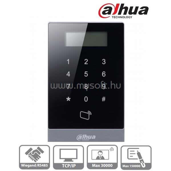 DAHUA beléptető vezérlő ASI1201A-D (LCD, RFID(125KHz)+kód, RS-485/Wiegand/RJ45, I/O)