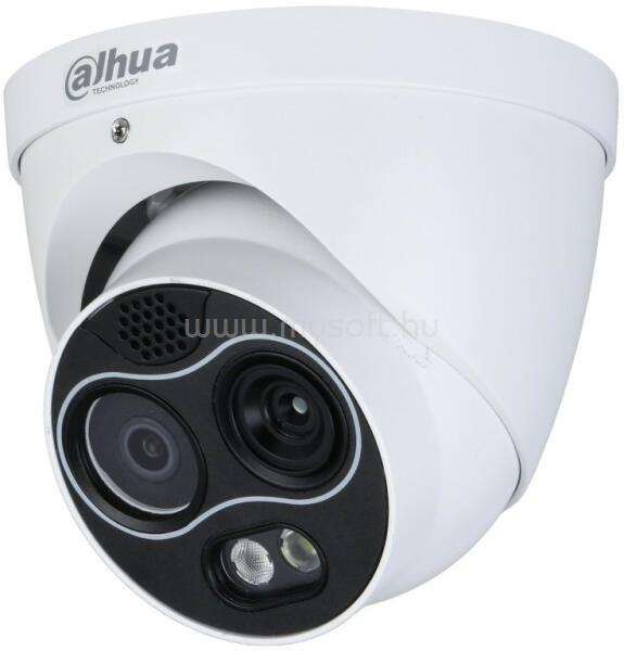 DAHUA IP Turret hőkamera - TPC-DF1241-B2F2-S2 (256x192, 2mm / 4MP, 2mm, ICR, IR30m, IP67, WDR, audio, I/O, PoE)