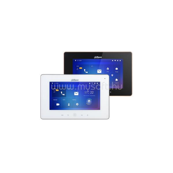 DAHUA IP video kaputelefon -VTH5221D-S2 (beltéri egység, 7" touch screen, 2 ajtó vezérlés, SD, I/O, PoE, wifi, fekete)