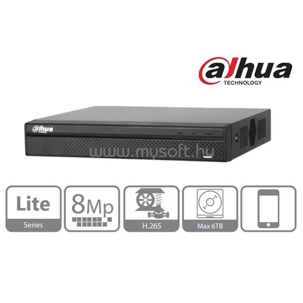 DAHUA NVR Rögzítő - NVR2104HS-P-4KS2 (4 csatorna, H265, 80Mbps rögzítési sávszélesség, HDMI+VGA, 2xUSB, 1x Sata, 4x PoE)