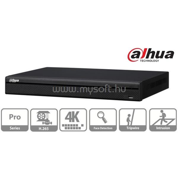 DAHUA NVR Rögzítő - NVR5216-4KS2 (16 csatorna, H265, 320Mbps rögzítési sávszélesség, HDMI+VGA, 2xUSB, 2x Sata, I/O)