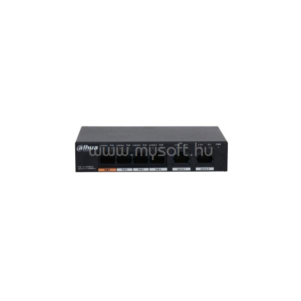 DAHUA PFS3006-4GT-60-V2 1x 100/1000(Hi-PoE/PoE+/PoE)+3x 100/1000(PoE+/PoE)+2x gigabit uplink, 60W PoE switch
