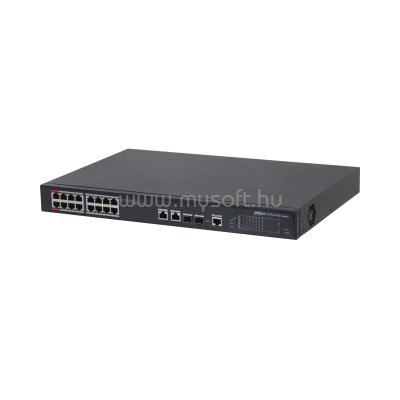 DAHUA PFS4218-16ET-240 Menedzselhető PoE switch (16x 100Mbps PoE/PoE+; 2x gigabit/SFP combo uplink; 240W)