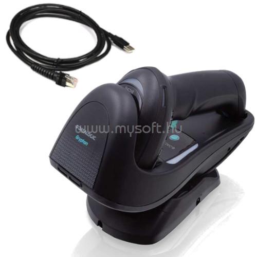DATALOGIC Gryphon GBT4500, Kit, USB, Black, Disinfectant Ready Antimicrobial (Kit includes scanner, WLC4090-BK-BT-DRA base and USB cable 90A052258)