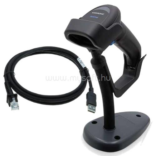 DATALOGIC QuickScan QD2590, Kit, 2D Mpixel Imager, USB/RS-232 Multi-Interface, Black (Kit includes Scanner, USB Cable 90A052258 and Stand STD-AUTO-QD25-BK)