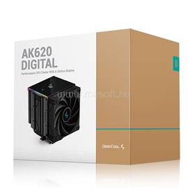 DEEPCOOL AK620 Digital CPU hűtő (28 dB; max, 117,21 m3/h; 4pin csatlakozó, 6 db heatpipe, 2x12cm, PWM) DEEPCOOL_R-AK620-BKADMN-G small