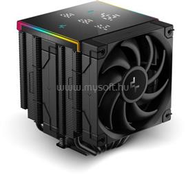 DEEPCOOL AK620 DIGITAL PRO CPU hűtő (25 dB; max, 103,45 m3/h; 4pin csatlakozó, 6 db heatpipe, 2x12cm, PWM) DEEPCOOL_R-AK620-BKAPMN-G small