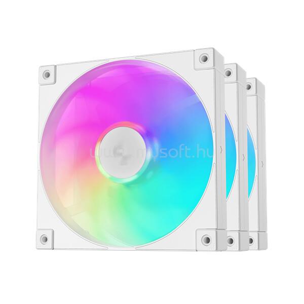 DEEPCOOL Cooler 14cm - FD14 ARGB WH (3in1) (25,6dB; max. 144,09 m3/h; 3pin csatlakozó; hydro bearing, ház hűtésre, PWM)