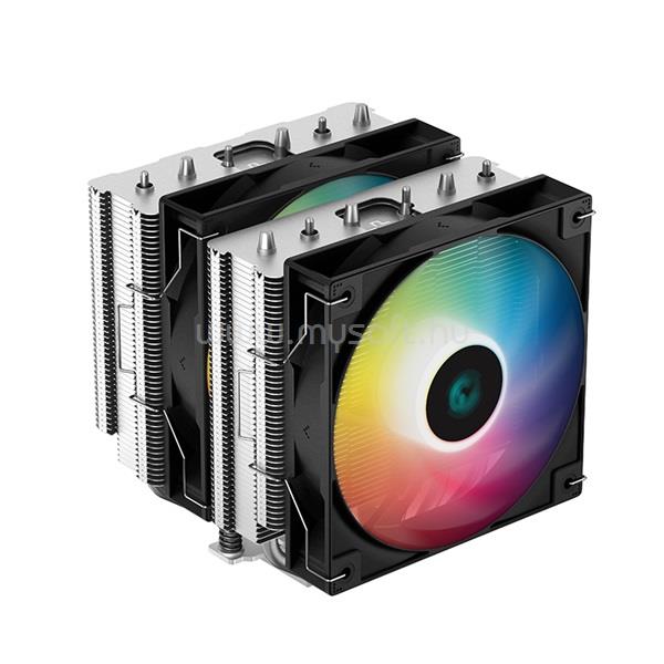 DEEPCOOL CPU Cooler - AG620 BK ARGB (29,4 dB; max, 115,32 m3/h; 4pin csatlakozó, 6 db heatpipe, 12cm, PWM, LED)