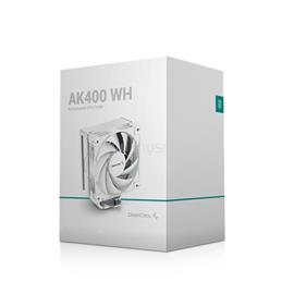 DEEPCOOL AK400 WH CPU hűtő (29 dB; max, 112,93 m3/h; 4pin csatlakozó, 4 db heatpipe, 12cm, PWM, fehér) DEEPCOOL_R-AK400-WHNNMN-G-1 small