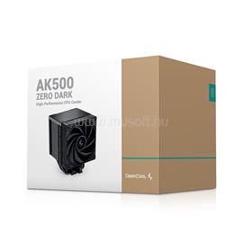 DEEPCOOL CPU Cooler - AK500 ZERO DARK (31,5 dB; max, 88,75 m3/h; 4pin csatlakozó, 5 db heatpipe, 12cm, PWM) DEEPCOOL_AK500_ZERO_DARK small