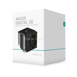 DEEPCOOL AK620 DIGITAL SE CPU hűtő (28 dB; max, 117,21 m3/h; 4pin csatlakozó, 6 db heatpipe, 2x12cm, PWM, RGB) DEEPCOOL_R-AK620-BKADMN-GJD small