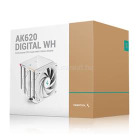 DEEPCOOL AK620 DIGITAL SE WH CPU hűtő (28 dB; max, 117,21 m3/h; 4pin csatlakozó, 6 db heatpipe, 2x12cm, PWM, RGB) DEEPCOOL_R-AK620-WHADMN-GJD small