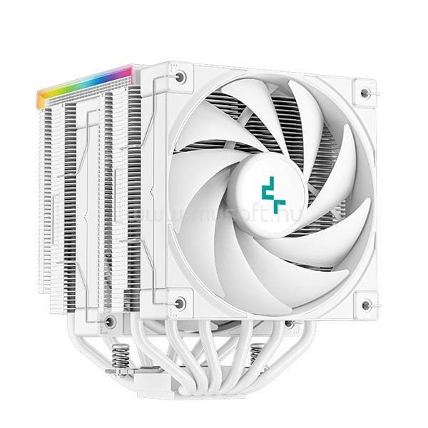 DEEPCOOL CPU Cooler - AK620 Digital WH (28 dB; max, 117,21 m3/h; 4pin csatlakozó, 6 db heatpipe, 2x12cm, PWM, fehér)