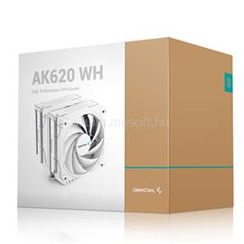 DEEPCOOL CPU Cooler - AK620 WH (28 dB; max, 117,21 m3/h; 4pin csatlakozó, 6 db heatpipe, 2x12cm, PWM) AK620_WH small